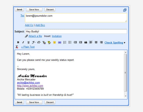 html gmail signature template