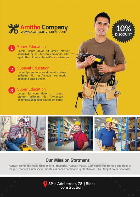 handyman plumber services flyer template illustrator