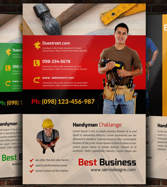 handyman plumber services home flyer template