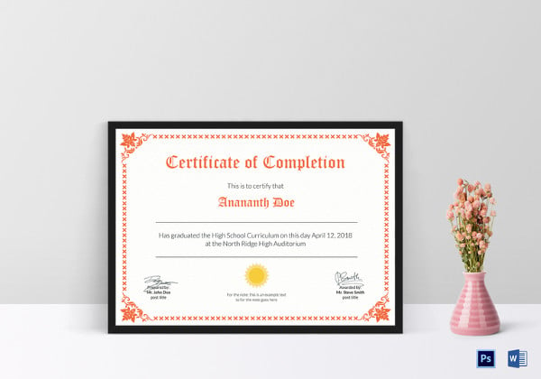 high school diploma certificate photoshop template