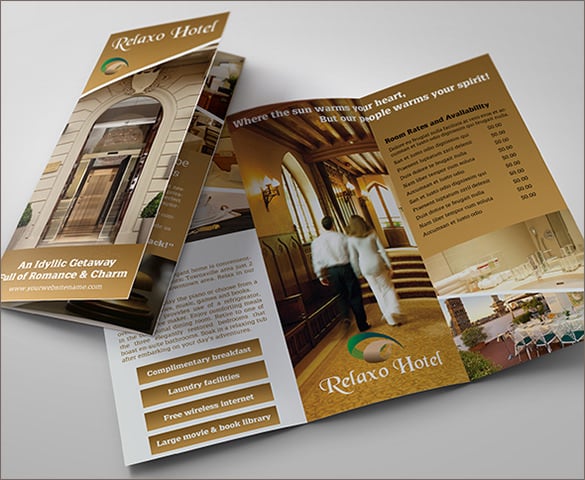 hotel and motel tri fold brochure template
