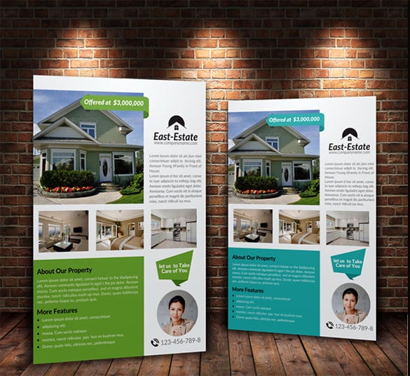 house for sale flyer in 3 colors