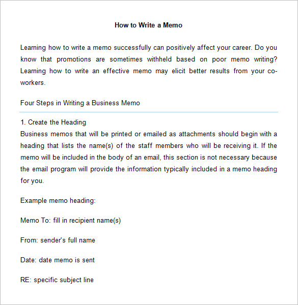 How do you write a memo to staff?