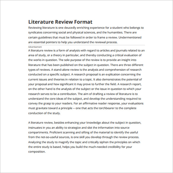 msc literature review structure