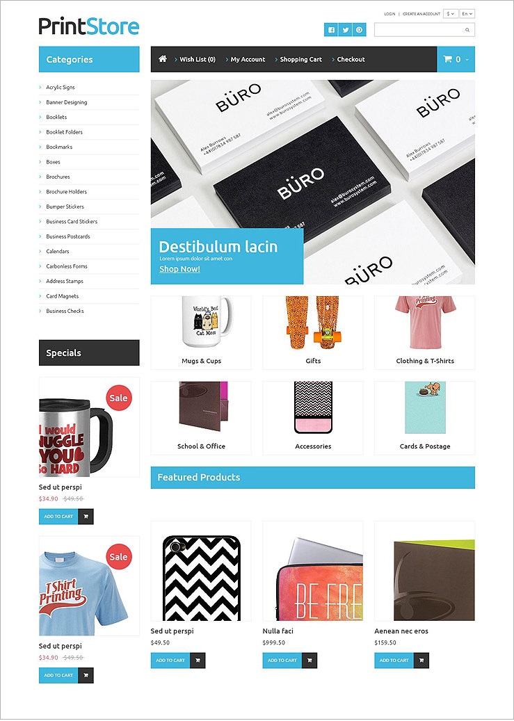 Print Shop Opencart Website Templates Themes Free Premium Free Premium Templates Printing Ecommerce Website Template