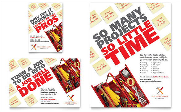 indesign handyman flyer template illustrator