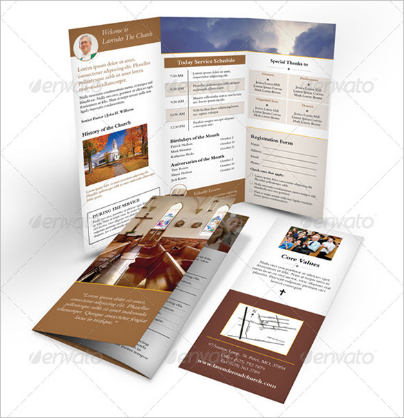 indesign church psd trifold brochure