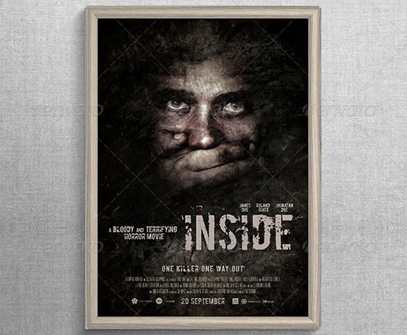 inside horror movie poster template download