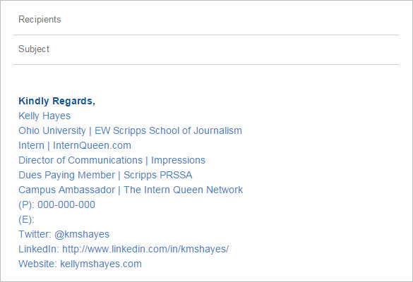 14+ College Student Email Signatures – Free Samples 