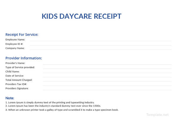 24 Daycare Receipt Templates Pdf Doc Free Premium Templates