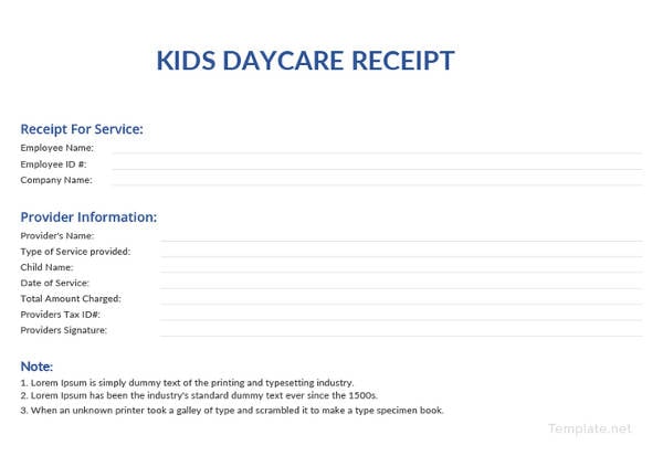 21 Daycare Receipt Templates Pdf Doc 0532