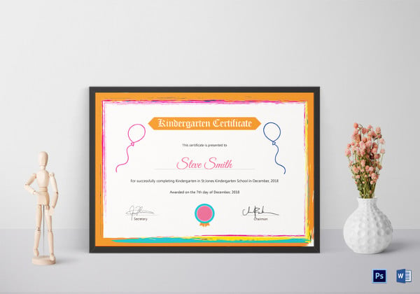 kindergarten preschool certificate template