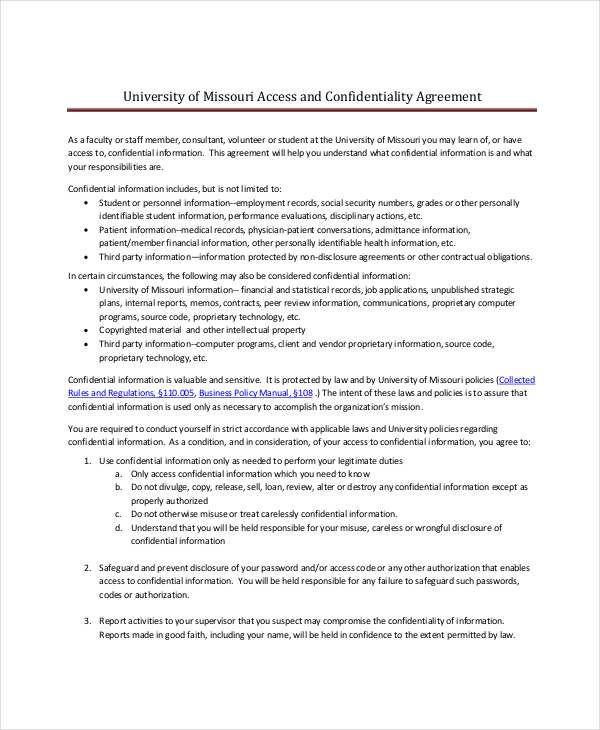 Legal Confidentiality Agreement - 8+ Free Word, PDF Documents Download