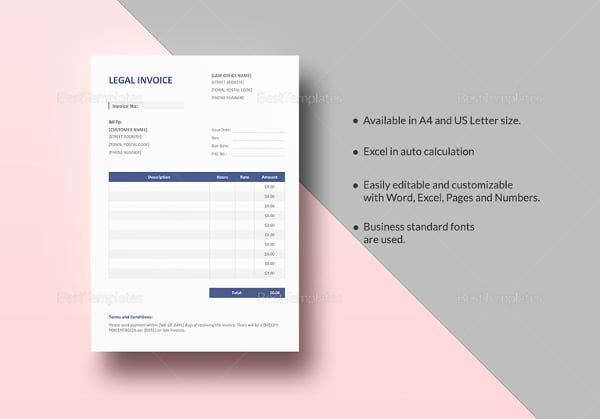 legal invoice template