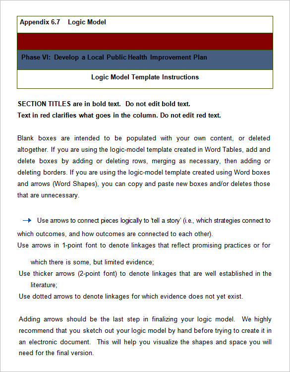 local public health logic model template