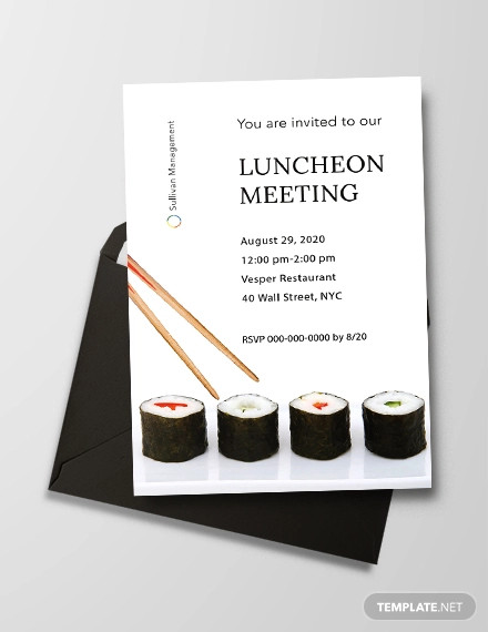 luncheon meeting invitation template