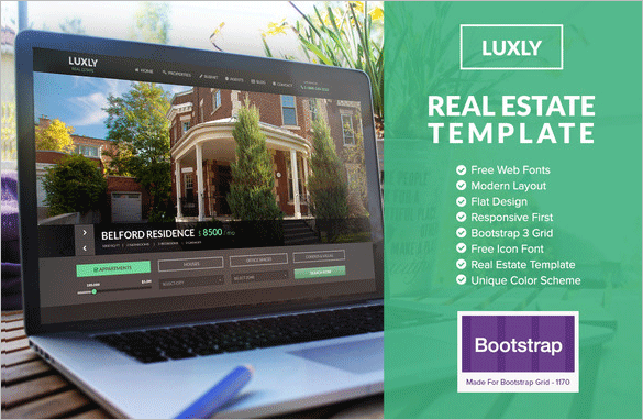 luxly real estate psd template