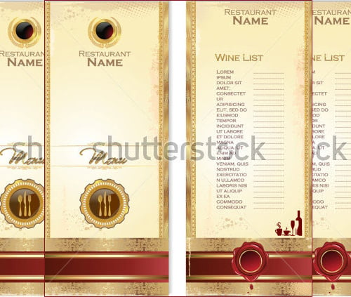 luxury template for a restaurant menu