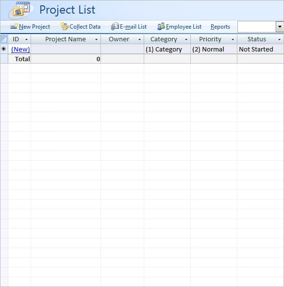 free ms access project database templates