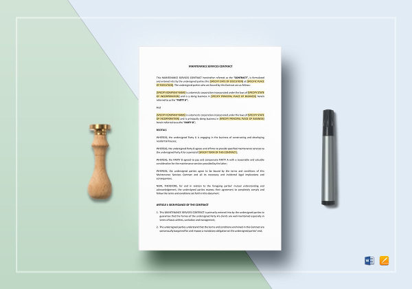 15+ Maintenance Contract Templates - Word, PDF, Apple Pages, Google Docs