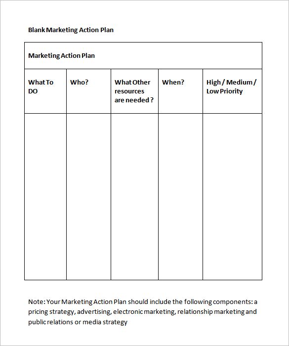 Marketing Action Plan Template 12 Free Word Excel PDF Format Download