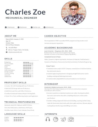 mechanical engineer fresher resume template