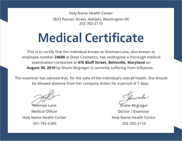 medical certificate template to edit
