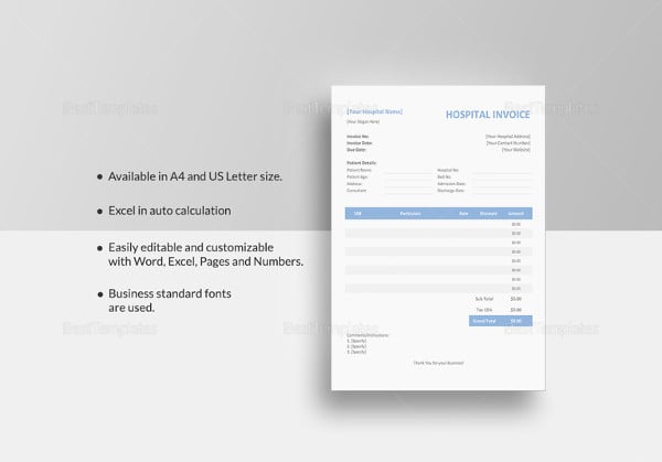 medical invoice template in ipages