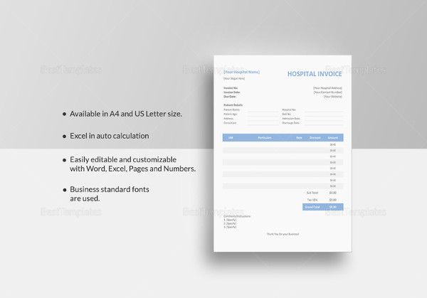 medical invoice template in ipages