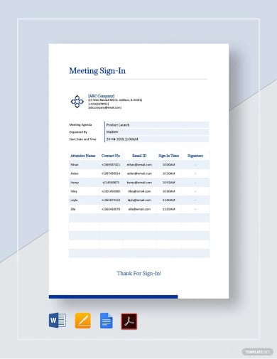 91+ Sign In Sheet Templates - DOC, PDF