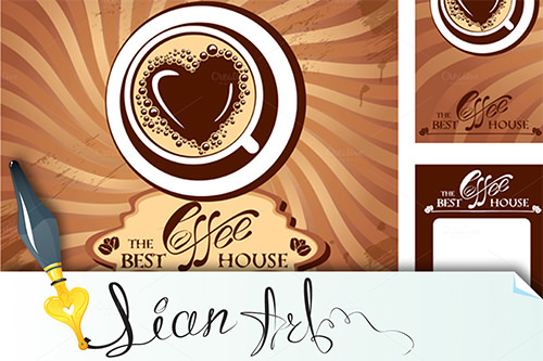 menu and business cards for cafe