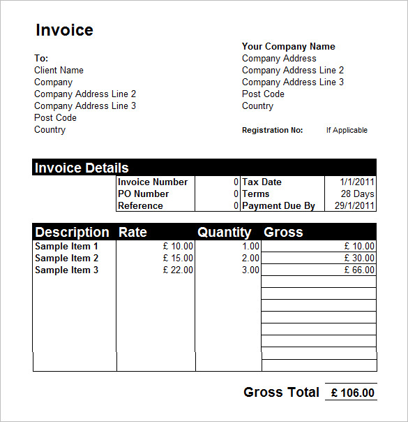 Microsoft Office 2003 Commercial Invoice Template