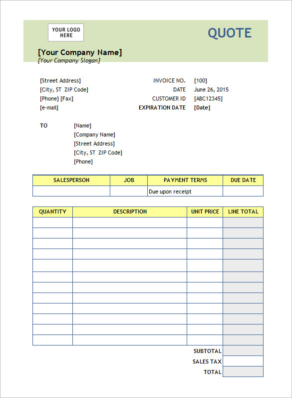 invoice templates for microsoft excel