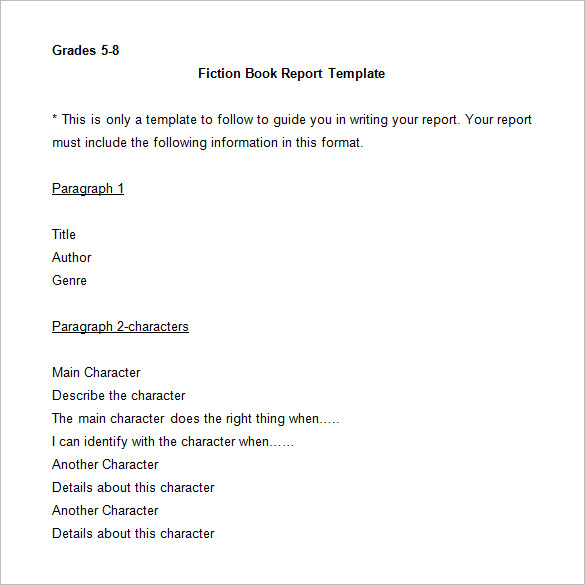 middle school book report guidelines