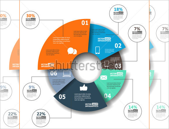 modern paper pie chart