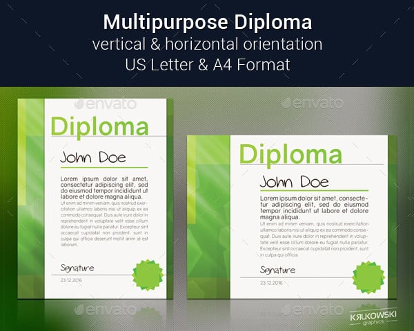multipurpose diploma certificate template