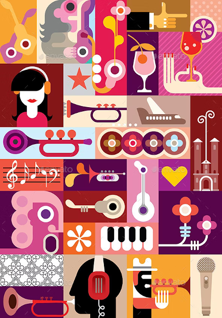 music art collage picture template