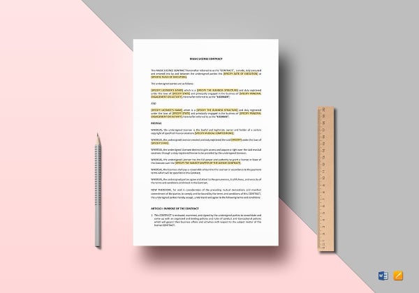 music license contract template