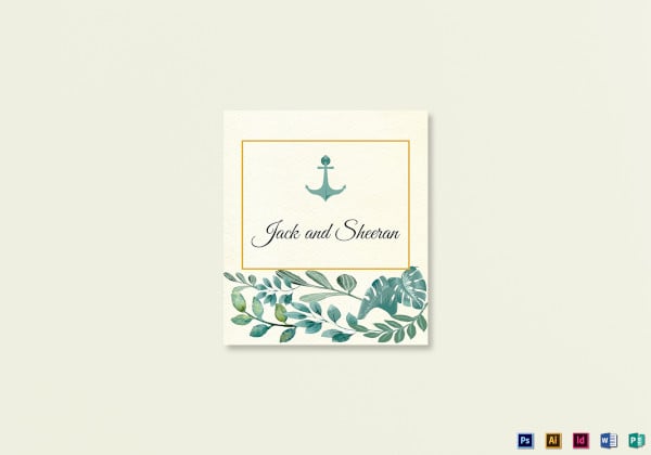 nautical wedding place card template
