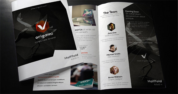 origami bi fold brochure template