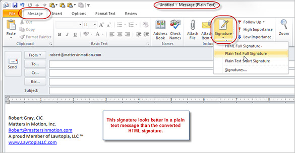 add a signature to email microsoft outlook