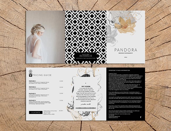 pandora photography trifold brochure design