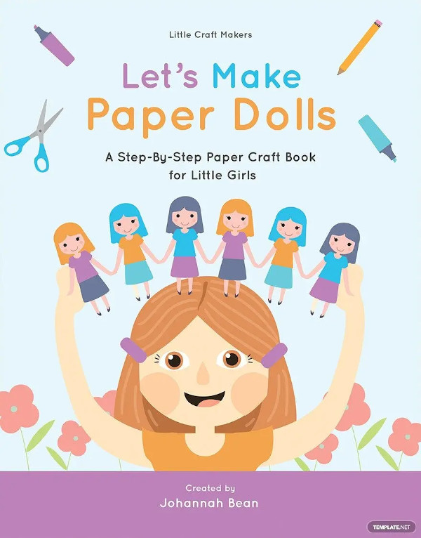 paper craft book cover template