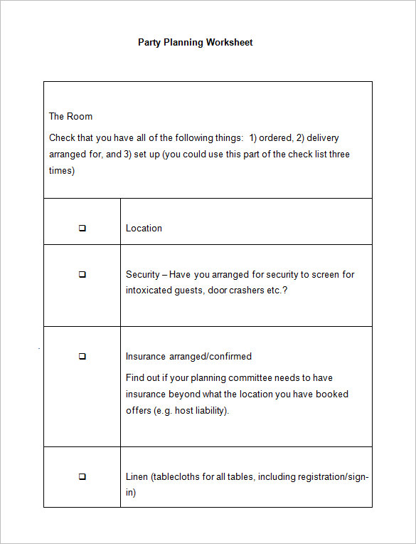 5+ Event Planning Worksheet Templates - Free Word Documents Download