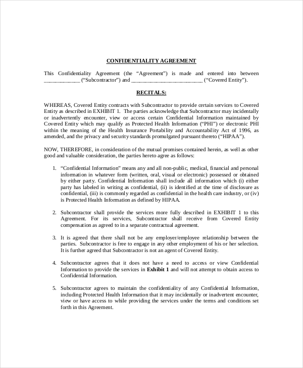 9+ Medical Confidentiality Agreements- DOC, PDF