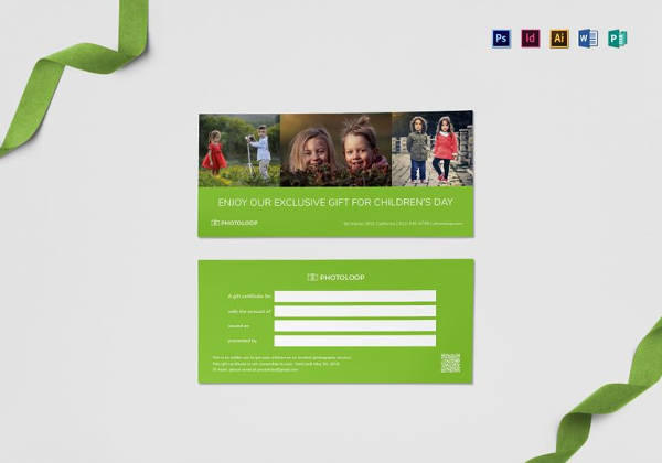 photography gift certificate template in psd