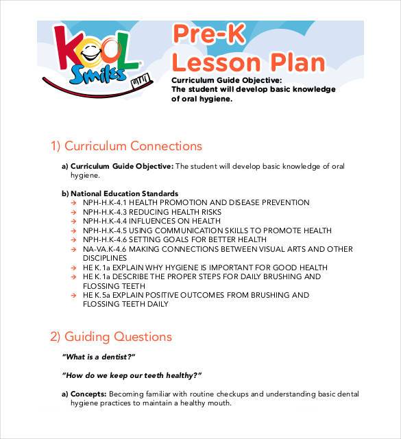 pre k lesplan template1