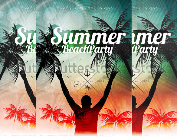 premium beach party flyer template