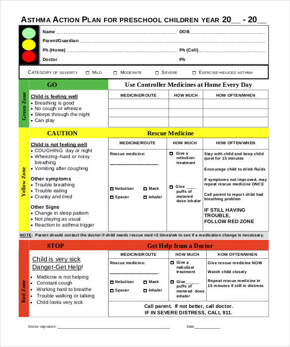 prescolare piano d'azione