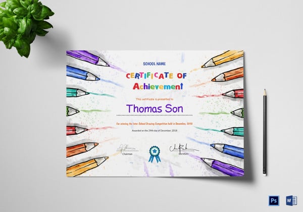 preschool certificate of achievement design